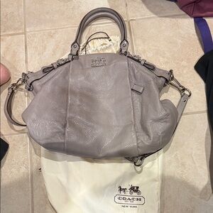 Coach Light Gray Leather Satchel